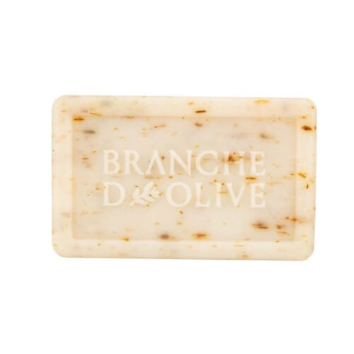 Branche d'Olive White Lavender with Plant luxury 100g soap from the front with branding