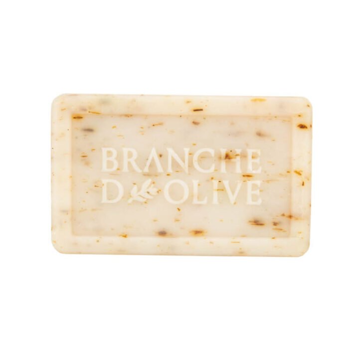 Branche d'Olive White Lavender with Plant luxury 100g soap from the front with branding