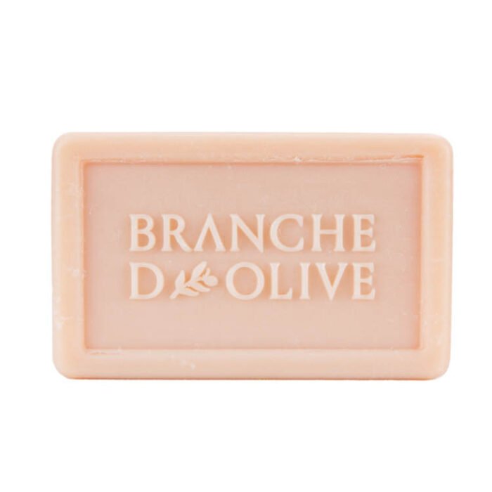 Branche d'Olive Old Rose luxury 100g soap from the front with branding