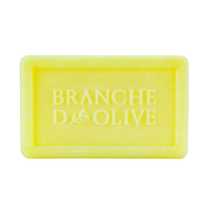 Branche d'Olive Verbena luxury 100g soap from the front with branding