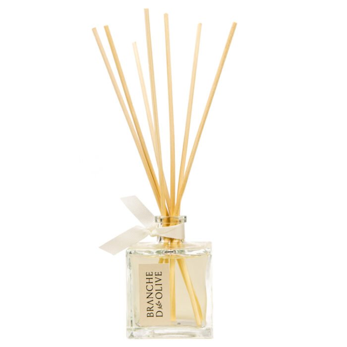 Branche d'Olive Cloud scented Room Diffuser with white neck ribbon shown against a white background