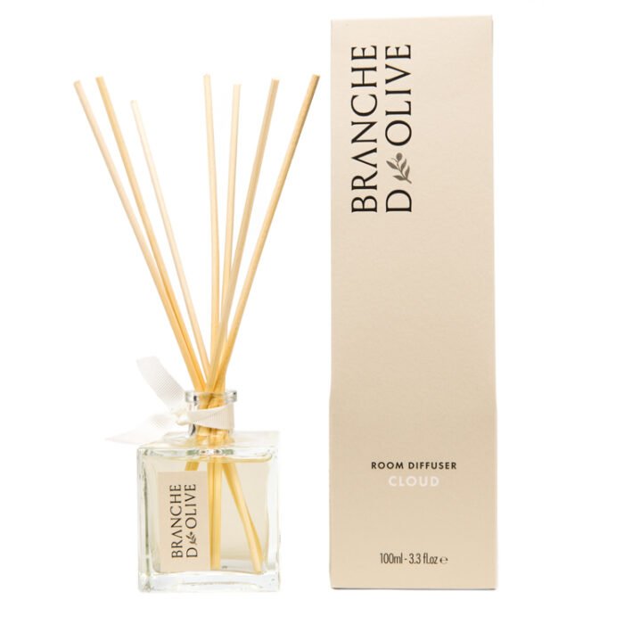 Branche d'Olive Cloud scented 100ml Room Diffuser and display box