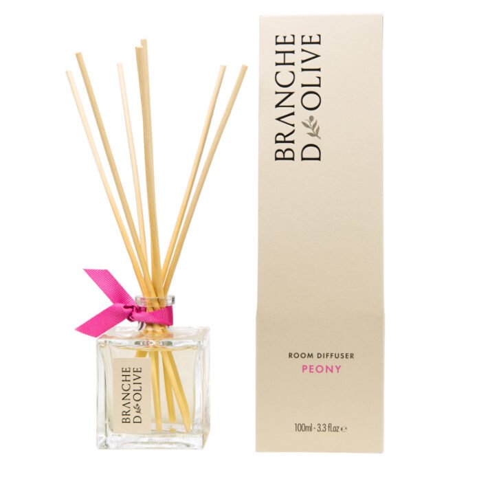Branche d'Olive Peony scented Room Diffuser and display box