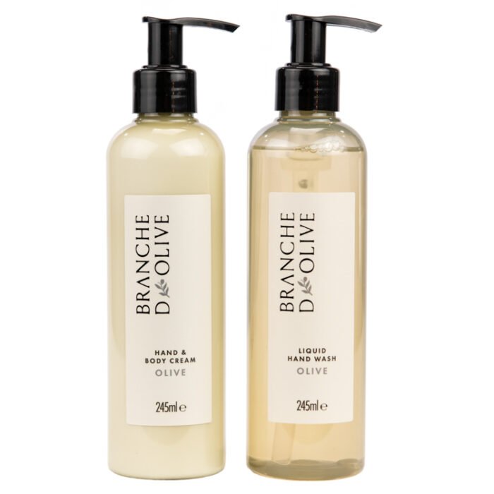 Branche d'Olive Olive fragrance Hand & Body Cream and Liquid Hand Wash in bottles
