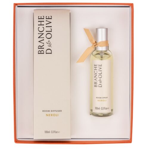 Branche d'Olive Neroli Room Diffuser and Room Spray Gift Box in orange