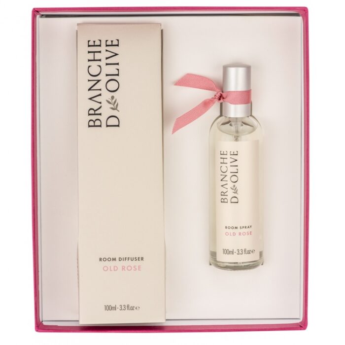 Branche d'Olive Old Rose Room Diffuser and Room Spray Gift Box in pink