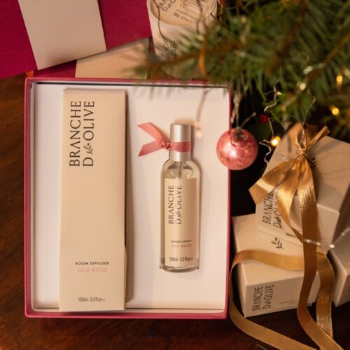Branche d'Olive Old Rose Room Diffuser and Room Spray Gift Box in pink