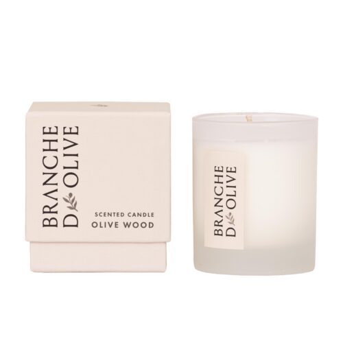 Soya wax candle in a glass jar with a box with lid.