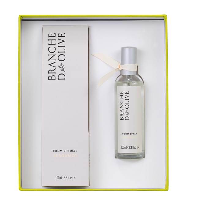 Bergamot Room Spray and 100ml Diffuser in a Lime Gift Box.